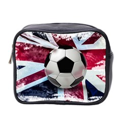 Soccer Ball With Great Britain Flag Mini Toiletries Bag (two Sides) by Vaneshart