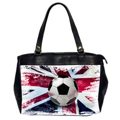 Soccer Ball With Great Britain Flag Oversize Office Handbag (2 Sides) by Vaneshart