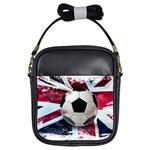 Soccer Ball With Great Britain Flag Girls Sling Bag Front