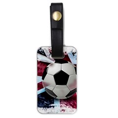 Soccer Ball With Great Britain Flag Luggage Tag (one Side) by Vaneshart