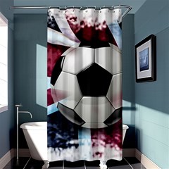 Soccer Ball With Great Britain Flag Shower Curtain 36  X 72  (stall)  by Vaneshart