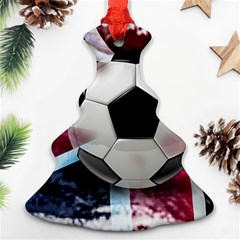 Soccer Ball With Great Britain Flag Christmas Tree Ornament (two Sides) by Vaneshart