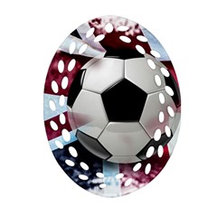 Soccer Ball With Great Britain Flag Ornament (oval Filigree)