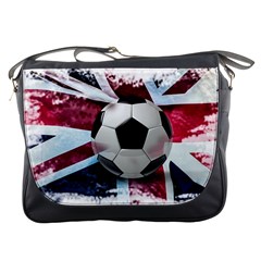 Soccer Ball With Great Britain Flag Messenger Bag by Vaneshart