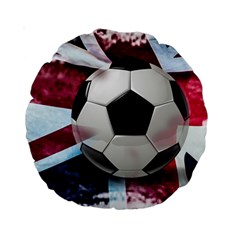 Soccer Ball With Great Britain Flag Standard 15  Premium Round Cushions by Vaneshart