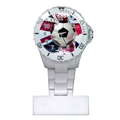 Soccer Ball With Great Britain Flag Plastic Nurses Watch by Vaneshart