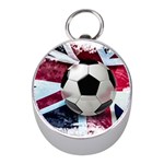 Soccer Ball With Great Britain Flag Mini Silver Compasses Front