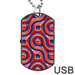 Pattern Curve Design Dog Tag Usb Flash (two Sides) by Vaneshart