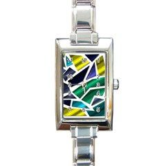 Mosaic Shapes Rectangle Italian Charm Watch by Vaneshart