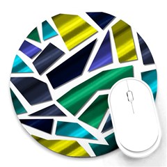 Mosaic Shapes Round Mousepads by Vaneshart