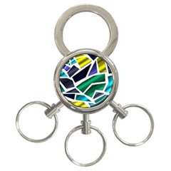 Mosaic Shapes 3-ring Key Chain by Vaneshart