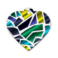 Mosaic Shapes Dog Tag Heart (two Sides) by Vaneshart