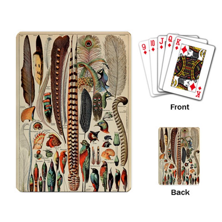 Feathers Birds Vintage Art Playing Cards Single Design (Rectangle)