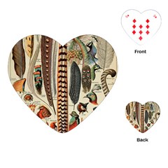 Feathers Birds Vintage Art Playing Cards Single Design (heart)