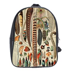 Feathers Birds Vintage Art School Bag (large) by Vaneshart