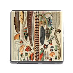 Feathers Birds Vintage Art Memory Card Reader (square 5 Slot) by Vaneshart