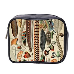 Feathers Birds Vintage Art Mini Toiletries Bag (two Sides) by Vaneshart