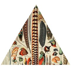 Feathers Birds Vintage Art Wooden Puzzle Triangle