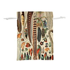 Feathers Birds Vintage Art Lightweight Drawstring Pouch (l)