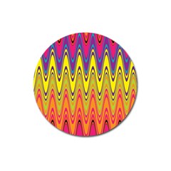 Retro Colorful Waves Background Magnet 3  (round) by Vaneshart