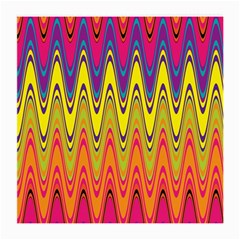 Retro Colorful Waves Background Medium Glasses Cloth by Vaneshart