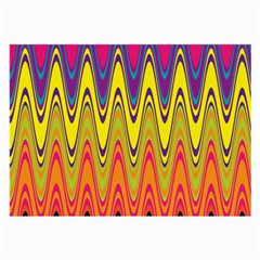 Retro Colorful Waves Background Large Glasses Cloth (2 Sides) by Vaneshart