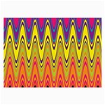 Retro Colorful Waves Background Large Glasses Cloth (2 Sides) Back