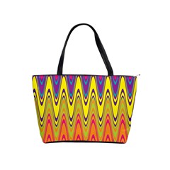 Retro Colorful Waves Background Classic Shoulder Handbag by Vaneshart