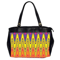 Retro Colorful Waves Background Oversize Office Handbag (2 Sides) by Vaneshart