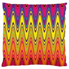 Retro Colorful Waves Background Large Cushion Case (one Side) by Vaneshart