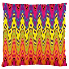 Retro Colorful Waves Background Standard Flano Cushion Case (one Side) by Vaneshart