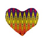 Retro Colorful Waves Background Standard 16  Premium Flano Heart Shape Cushions Front