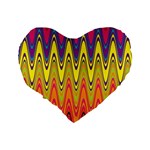 Retro Colorful Waves Background Standard 16  Premium Flano Heart Shape Cushions Back