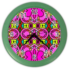 Abstract Background Pattern Color Wall Clock by Vaneshart