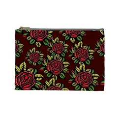 Flower Seamless Tile Background Cosmetic Bag (large) by Vaneshart