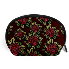 Flower Seamless Tile Background Accessory Pouch (large) by Vaneshart