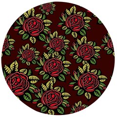 Flower Seamless Tile Background Wooden Bottle Opener (round)