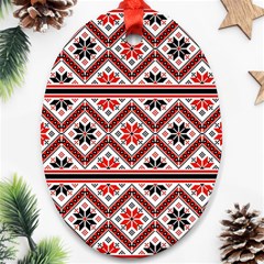 Folklore Ethnic Pattern Background Ornament (oval) by Vaneshart