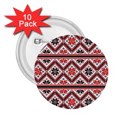 Folklore Ethnic Pattern Background 2 25  Buttons (10 Pack)  by Vaneshart