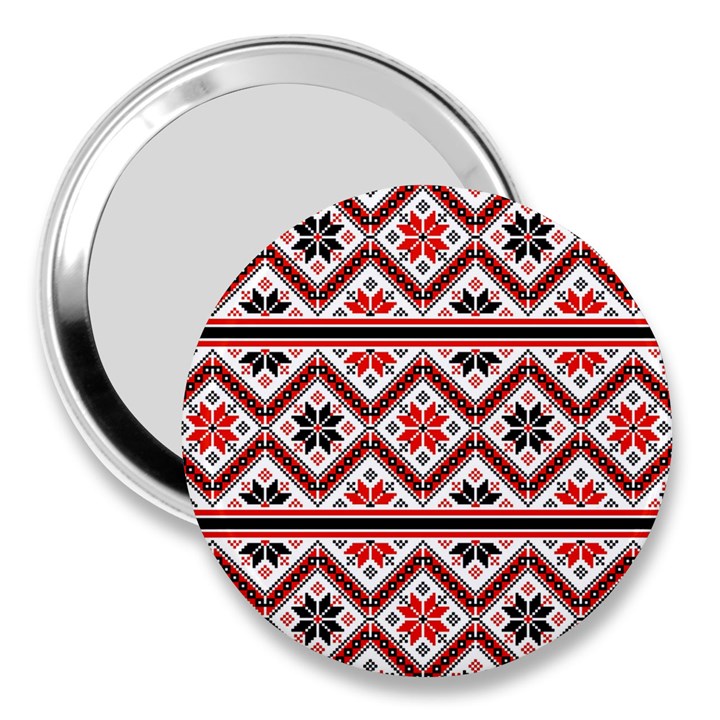 Folklore Ethnic Pattern Background 3  Handbag Mirrors