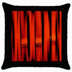 Orange Seamless Bamboo Background Throw Pillow Case (black) by Vaneshart