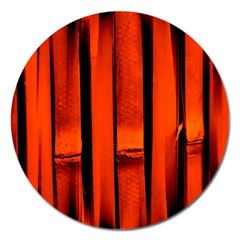 Orange Seamless Bamboo Background Magnet 5  (round) by Vaneshart