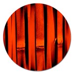 Orange Seamless Bamboo Background Magnet 5  (Round) Front