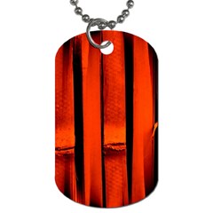 Orange Seamless Bamboo Background Dog Tag (two Sides) by Vaneshart