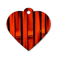 Orange Seamless Bamboo Background Dog Tag Heart (one Side) by Vaneshart