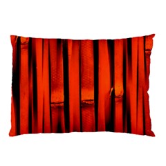 Orange Seamless Bamboo Background Pillow Case by Vaneshart