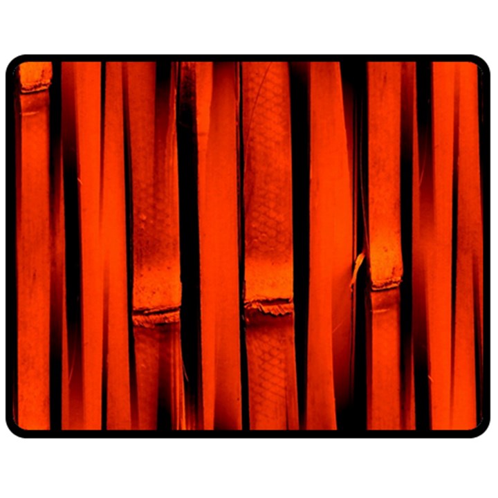 Orange Seamless Bamboo Background Double Sided Fleece Blanket (Medium) 