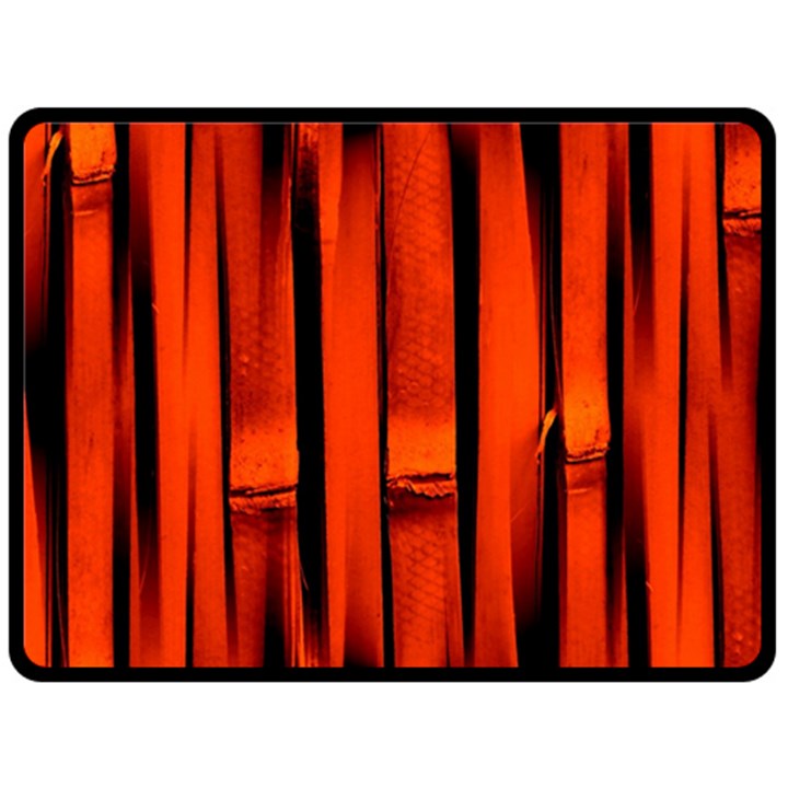 Orange Seamless Bamboo Background Double Sided Fleece Blanket (Large) 