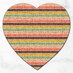 Vintage Stripes Lines Background Jigsaw Puzzle (heart) by Vaneshart