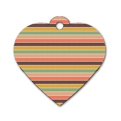 Vintage Stripes Lines Background Dog Tag Heart (two Sides) by Vaneshart